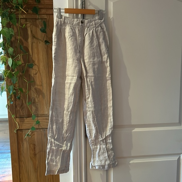 🎀 REFORMATION Mason high rise linen trouser pants 0P - Picture 7 of 12